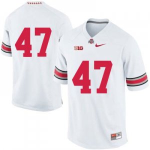 Men's NCAA Ohio State Buckeyes Only Number #47 College Stitched Authentic Nike White Football Jersey UU20M85FF